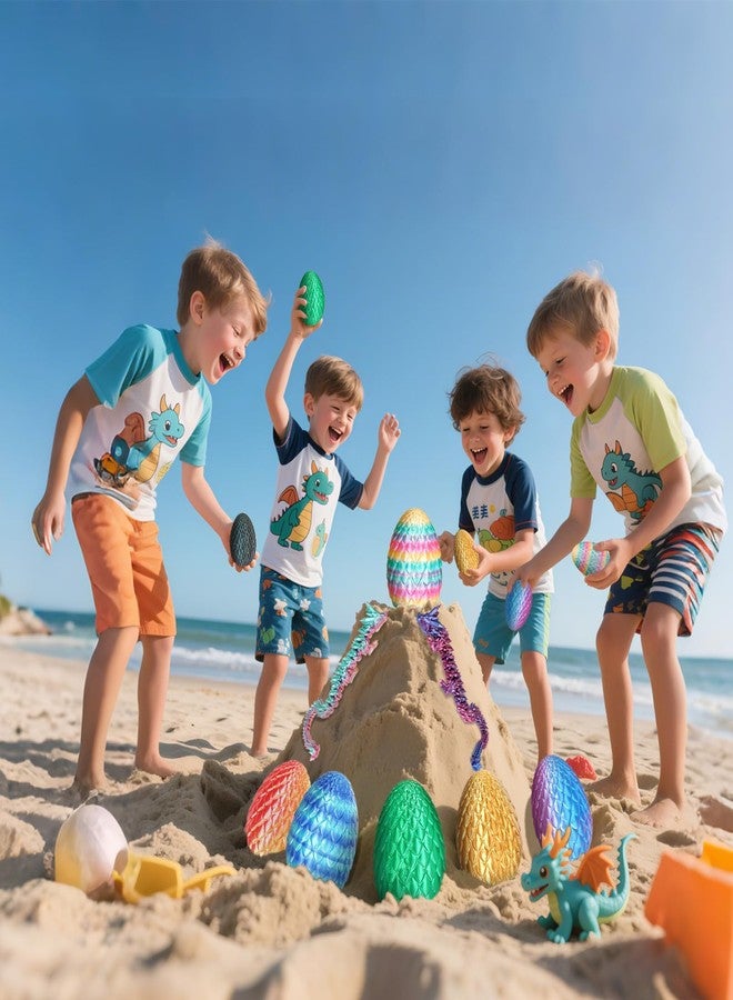 سكويشي ألعاب مطبوعة بتقنية الطباعة ثلاثية الأبعاد، لعبة تنين للأطفال وهواة الجمع، مجسم ديناصور بيضة ثلاثي الأبعاد لتزيين المنزل، مثالي لتزيين رفوف الكتب والطاولات، متعدد الألوان - Image 2